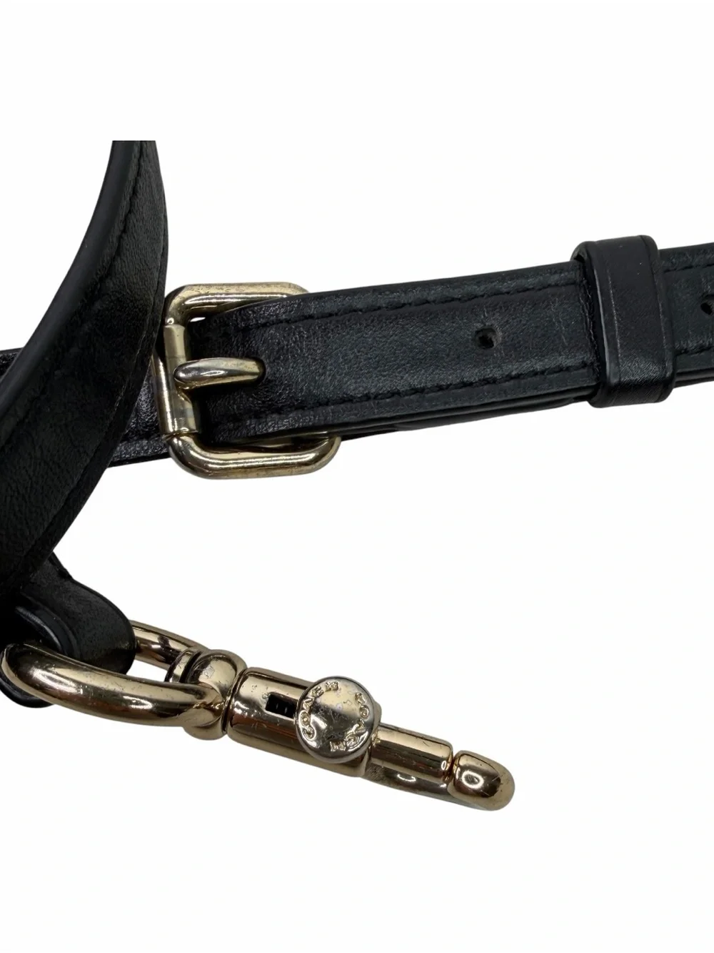 Coach Black Leather Replacement Adjustable Crossbody Strap Gold Tone Hardware